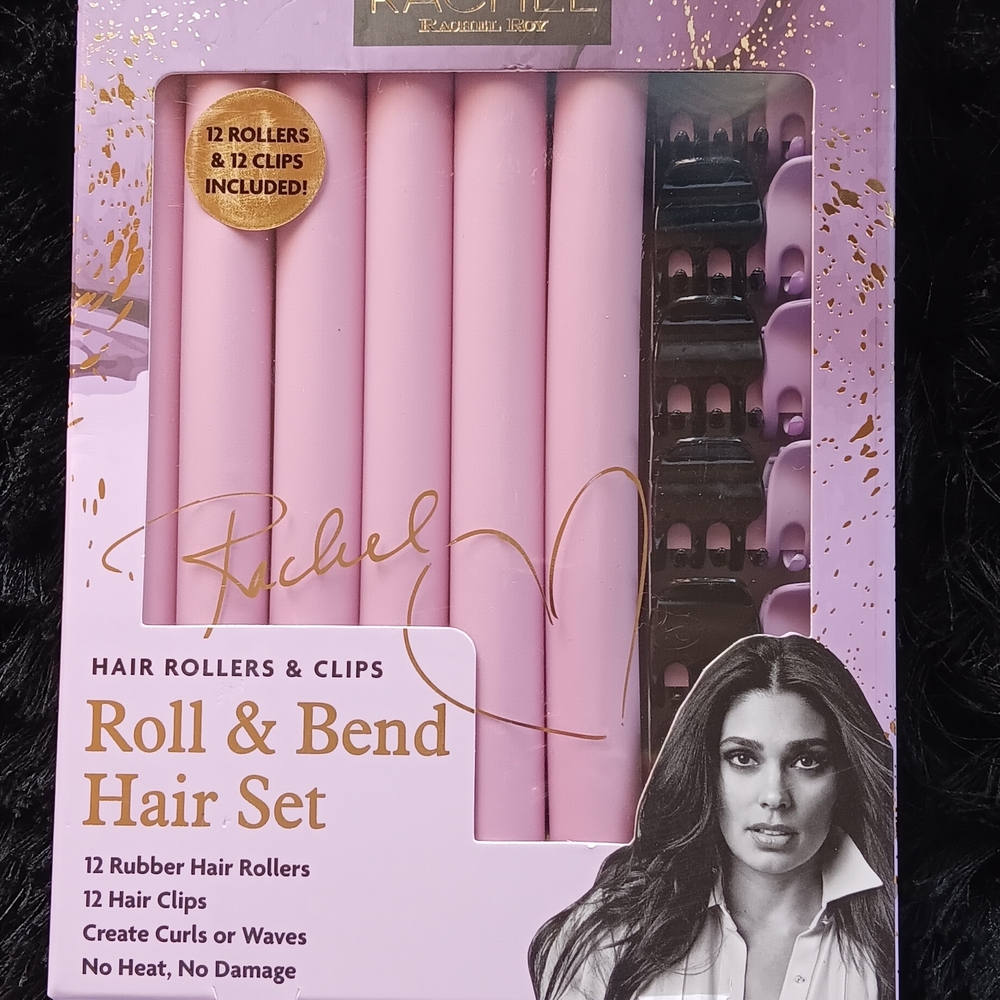 Women RACHEL Rachel Roy Purple Roll & Bend Hair Set 12 Rollers 12 Clips No Heat